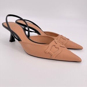 ZARA Zara Raised Detail Slingbacks Low Heels Nude 41
